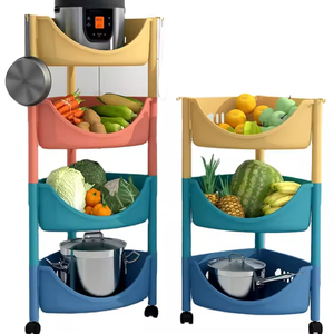 YJ15 quatre couches 38cm largeur 104 cm hauteur cuisine étagère en plastique salle de bain toilette support de rangement amovible à roues - Product Image 5