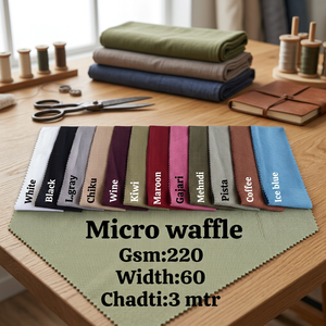 Tela de Micro Waffle Lycra de 220 GSM al por Mayor, Material de Punto Texturizado de Poliéster y Spandex de 60 Pulgadas para Ropa Deportiva y Camisetas - Product Image 2