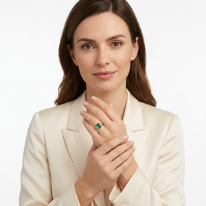 Natural Zambian <b>Emerald</b> <b>Ring</b> 925 Sterling <b>Silver</b> & Solid Gold Fine Jewelry OEM ODM Wholesale Supplier - Product Image 6