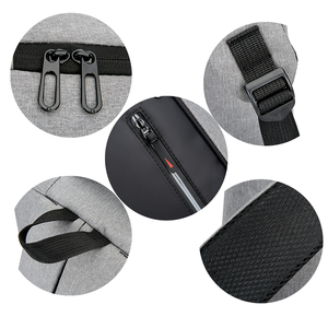 Sac à dos pour ordinateur portable de 15.6/17/18 pouces avec logo personnalisé pour hommes Sac à dos USB d'affaires Oxford étanche avec fermeture à glissière pour les loisirs - Product Image 5