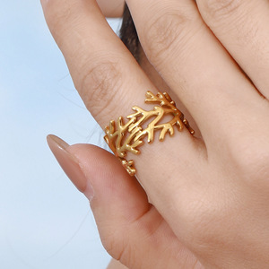 <b>Tree</b> <b>Branch</b> Pattern Gold Tone Stainless Steel Bracelet Unisex Everyday Wear Jewelry - Product Image 4