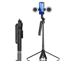 C12 dengan 2 Lampu Baru 18m Smart AI Pengenal Wajah  Self-timer Ponsel untuk Lampu Isi Ulang Rotasi 360 Derajat Berbahan Alloy Berkaki Empat