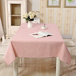Nuovo arrivo traspirante facile da pulire tessuto di <span class=keywords><strong>cotone</strong></span> naturale e lino misto <span class=keywords><strong>tovaglia</strong></span> a scacchi <span class=keywords><strong>rosa</strong></span> per l'arredamento della casa - Product Image 3