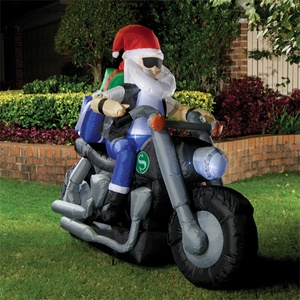 High Quality Custom Advertising Christmas Santa Claus Inflatable Christmas Santa Claus With Drive <strong>Motorcycle</strong> - Product Image 2