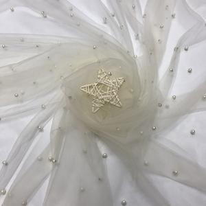 Tessuto in Tulle Colorato con Perline WFB-201 Keering, Rete Morbida con Perle Nude per Abiti da Sposa e Veli - Product Image 2