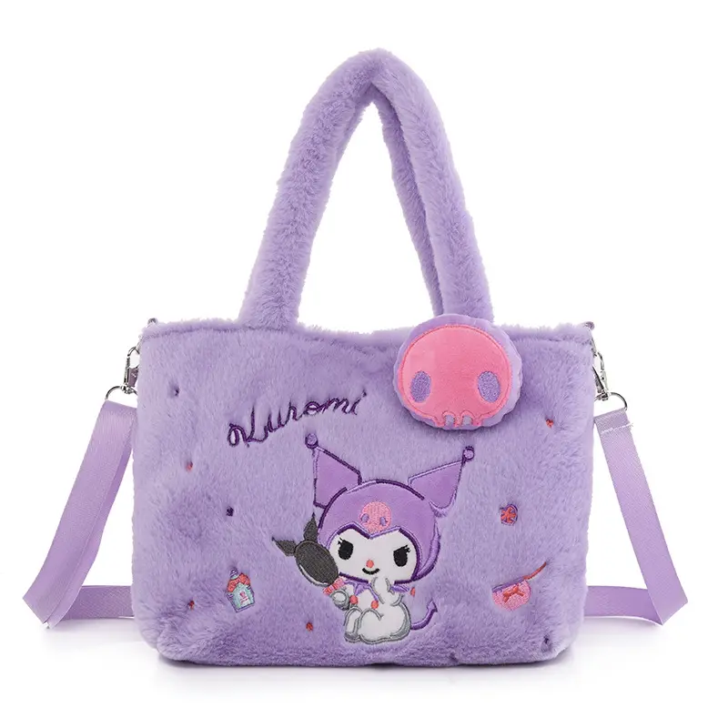 Sanrioed Plüsch-Tote-Tasche Hallo Kätzchen Meine Melodie Kuromi Kawaii Puppe Plüsch-Taschen Plüsch-Schultertaschen Mädchen