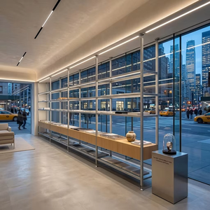 Floor-to-ceiling Partition <strong>Shelves</strong> Aluminum Profile Display Racks and <strong>Collection</strong> Display Cabinet for Fine Art Business Display - Product Image 3