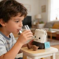 Peluche Jelly Cat Mignonne, Série Amuseables Steepy Tea Bag, Jouets en Peluche Alimentaire, Poupées en Peluche Rembourrées, Cadeau Parfait pour Anniversaire