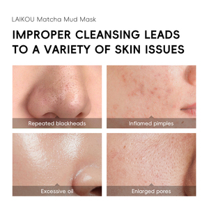 Masque de boue à l'extrait de matcha LAIKOU pour femmes, soin de la peau en marque privée pour le visage et le nez, produit de beauté pour la réparation de la peau et l'élimination de l'acné - Product Image 4