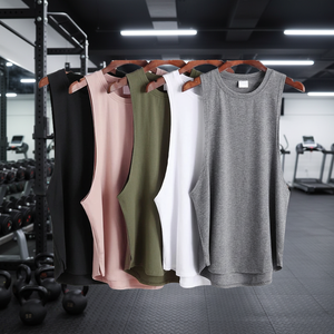 Sports Cotton Knitted Casual Boy's Muscle <b>Singlet</b> Sleeveless Travel Vest Gym Mens Tank Top Bodybuilding Fitness <b>Running</b> Quick - Product Image 2