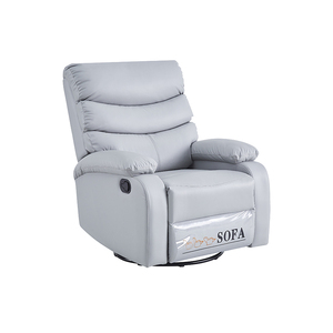 Современное роскошное кожаное кресло-реклайнер с ручной регулировкой, увеличенного размера, для гостиной, с функцией вращения, для спальни или зоны отдыха - Product Image 1