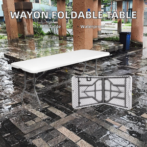 Lightweight Durable <b>Foldable</b> Plastic Outdoor <b>Table</b> with Sturdy Frame for Picnic Garden Party <b>Camping</b> - Product Image 2