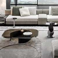 Plateau en verre trempé table à thé ronde moderne simple en acier inoxydable pour salon