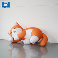 Modèle de chat orange gonflable personnalisé, géant, mignon, mascotte animale pour la publicité et la décoration d'événements en plein air