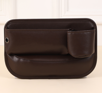 Organisateur universel pour l'espace entre les sièges de voiture, boîte de rangement multifonction en cuir, poche latérale pour ranger portefeuille, clés, cartes avec porte-gobelet