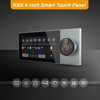 Interrupteur mural à écran tactile KNX OEM de 6 pouces avec application de contrôle de l'affichage pris en charge Matériau PC durable étanche pour maison intelligente