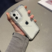 360 3 en 1 housse personnalisable Transparent étui transparent couverture noir PC + étui de téléphone en TPU pour 16 15 14 13 12 11