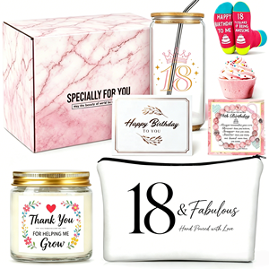 Coffret Cadeau de Luxe Lunaire pour Filles – Anniversaire 18 Ans – Prêt à Offrir – Kit Spa Personnalisé avec Gobelet Imprimé UV, Bougie, Chaussettes et Bracelet - Product Image 1