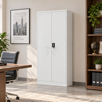 Armoire de rangement métallique à 2 portes pour bureau, casier de classement à double porte, armoire métallique à 2 portes