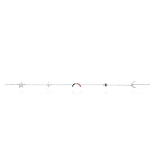 LOZRUNVE women Rainbow <strong>Moon</strong> Star Lightning Eye Cosmic Charm <strong>Necklace</strong> Choker <strong>Silver</strong> 925 - Product Image 2