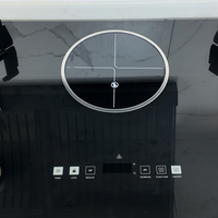 Cuisinière combinée gaz-électrique haute puissance à 3 brûleurs avec minuterie, multifonctionnelle, portable, pour camping-car, surface en verre, allumage électronique