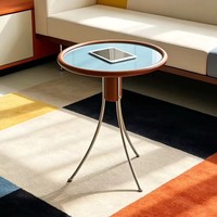 Table basse en verre en forme de méduse, style italien moderne et minimaliste, table d'appoint rétro en bois d'hévéa, multifonctionnelle pour le salon