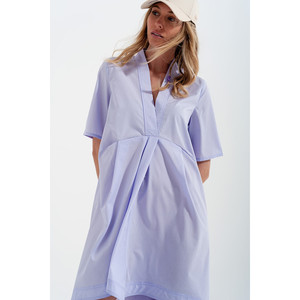 Vestido de corte alto-bajo con cintura imperio en color lila - Product Image 6