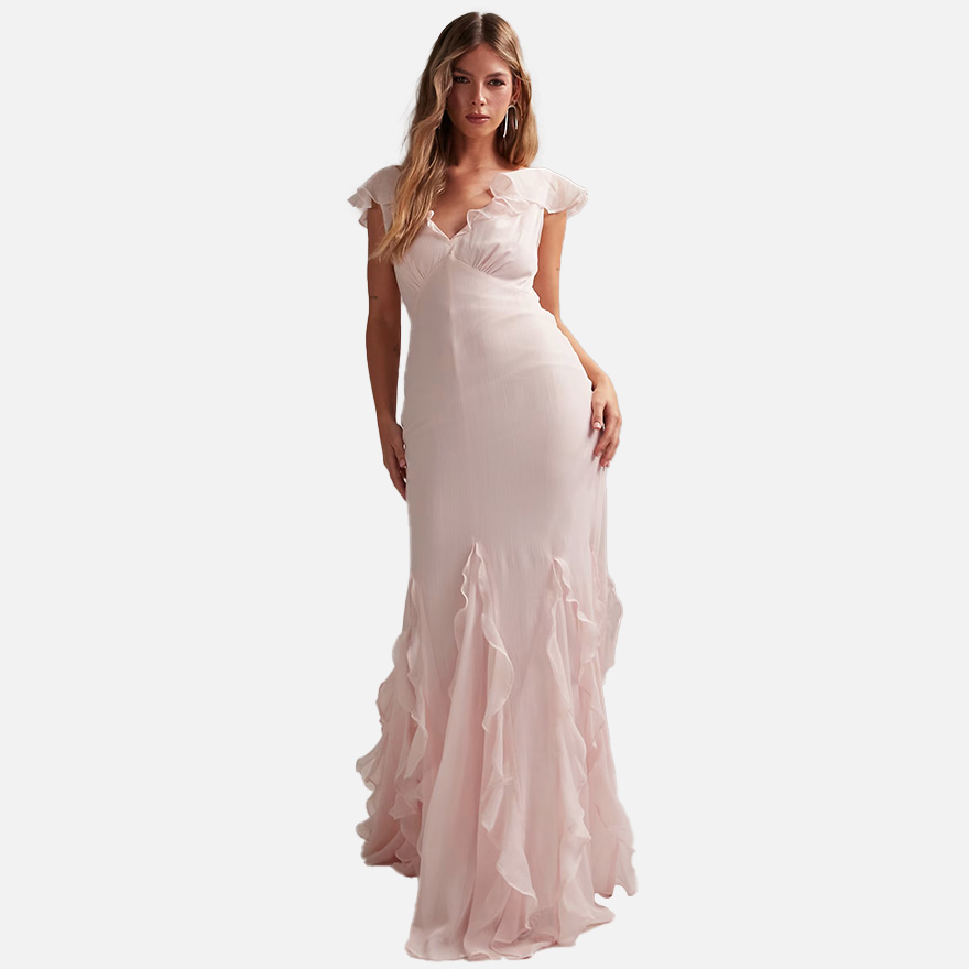 princess polly baby blue dress Why the Dark Pink Satin Brocade Bridesmaid Dress Is the Perfect Choice for  Your Wedding Party main image 1