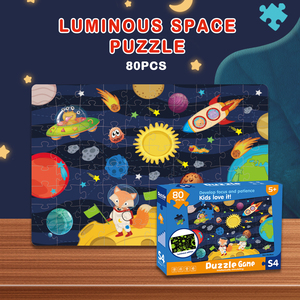 Pittura <span class=keywords><strong>di</strong></span> alta Qualità Luminoso Spazio <span class=keywords><strong>Di</strong></span> Puzzle, glow in The Dark 80 Pezzi <span class=keywords><strong>di</strong></span> Carta <span class=keywords><strong>Di</strong></span> Puzzle <span class=keywords><strong>di</strong></span> Puzzle Giocattoli Educativi Del Gioco <span class=keywords><strong>per</strong></span> I Bambini - Product Image 2