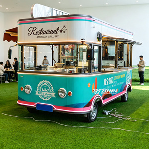 Cartoon-style Fast Food Cart Ice Cream Coffee Ice Cream Food <b>Trailer</b> <b>Car</b> Outdoor Coffee Mobile Food Truck - Product Image 5