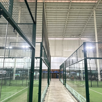 Terrain de padel QJIN, design panoramique classique de luxe, terrain de padel-tennis, gazon artificiel résistant aux UV, prix direct usine, fournisseur