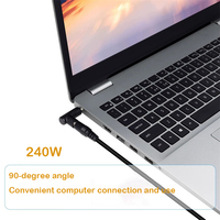 Vente en gros 240W GaN nitrure de gallium convertisseur d'angle 90 degrés DC5.5 * 2.5mm femelle vers 7406 4506 1145 mâle adaptateur secteur pour ordinateur portable