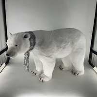 Ours polaire en peluche grandeur nature, jouet réaliste en forme d'ours polaire debout pour la décoration de la maison