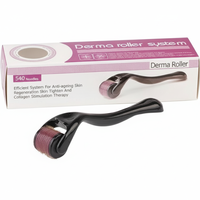 Meilleure Vente 540 Aiguilles Pour Croissance Capillaire et Faciale 1 Mm Noir Personnalisable Dermaroller Stimulation Barbe Rouleau Dermatologique