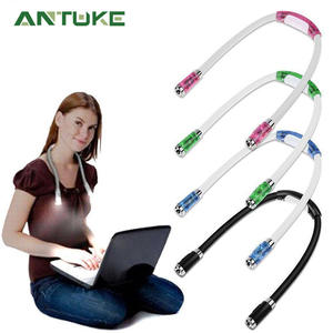 Lámpara de lectura LED portátil Antuke con diadema, luz de cuello para camping, lectura de libros, iluminación de escritorio, 6V DC - Product Image 1