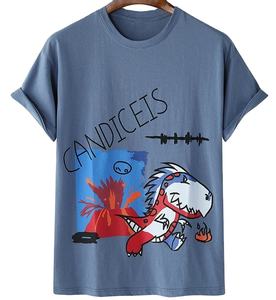 Diseñador 100% algodón Regular Fit personalizado impreso para uso diario ropa de hombre dibujos animados impreso hombres Camiseta de manga corta - Product Image 1