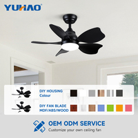 Ventilateur de plafond LED silencieux de 30 pouces avec télécommande, 5 pales en ABS, moteur BLDC, idéal pour la maison, la salle à manger, la chambre et la chambre d'enfant - Fabrication OEM/ODM