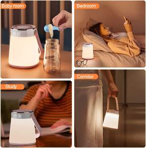 มาใหม่แบบชาร์จไฟแบบพกพาจับไฟกลางคืนที่มีอุณหภูมิแสดงนาฬิกาตาราง <span class=keywords><strong>LED</strong></span> นาฬิกาปลุกข้างเตียง - Product Image 6