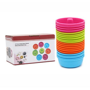 Moldes de Silicona Reutilizables Ecológicos Antiadherentes Resistentes al Calor para Hornear Muffins y Donuts, Juego de 12 Formas Surtidas, Rosa, Azul, Naranja - Product Image 6