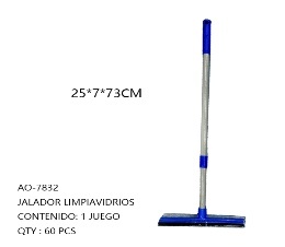 Limpiador de ventanas con mango largo de 73 cm para limpieza sin rayas en superficies de vidrio - Product Image 1