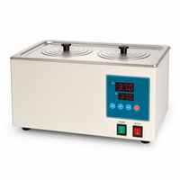 Bain-marie de laboratoire professionnel 3,4 L numérique thermostaté à 2 trous avec revêtement en acier inoxydable, chauffage de précision à température constante
