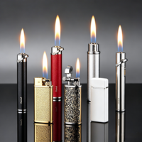 Briquet à gaz butane rechargeable personnalisé, moderne, haut de gamme, en métal fin, créatif, coupe-vent, pour femmes