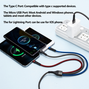 Bán Sỉ Tùy Chỉnh 3 Trong 1 Đa Nhanh Chóng Sạc Loại USB C Điện Thoại Sạc Cáp Cho Iphone Micro Loại C Cáp - Product Image 3