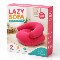 Canapé gonflable ergonomique en PVC floqué épaissi avec accoudoirs, fauteuil inclinable individuel en forme de U pour la maison et les voyages