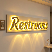 Letras Luminosas Plateadas Cortadas con Láser, Letras 3D Personalizadas, Logotipo Comercial Luminoso, Letrero LED de Pared para Tienda