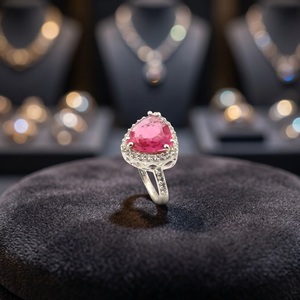 Classic 925 Sterling Silver Red Garnet Handmade Rose <b>Gold</b> Plated Rhodium Plated Jewelry <b>Ring</b> - Product Image 3