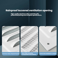 Grille de ventilation carrée en alliage d'aluminium à prix abordable, étanche à la pluie, avec moustiquaire pour l'évacuation des gaz de construction