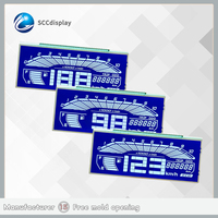 Layar LCD 7-Segmen SCCdisplay GW008 Kualitas Pabrik, HTN Biru Negatif, Lampu Latar LED untuk Kendaraan, Kecerahan 500, Pemasangan PIN