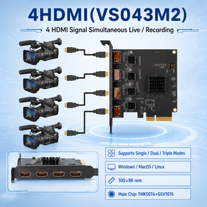 Carte de capture vidéo HDMI interne PCIe 4 canaux, entrée 4K*30Hz, sortie 1080P*60Hz, format YUY2, bande passante 20 Gbps pour <span class=keywords><strong>Windows</strong></span>, Mac, Linux - Product Image 3
