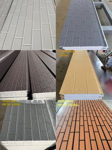 แผ่น<span class=keywords><strong>ผนัง</strong></span>ด้านนอกหุ้มฉนวนโลหะกันน้ำแผงแซนวิชพียูสำหรับตกแต่งอาคาร - Product Image 4